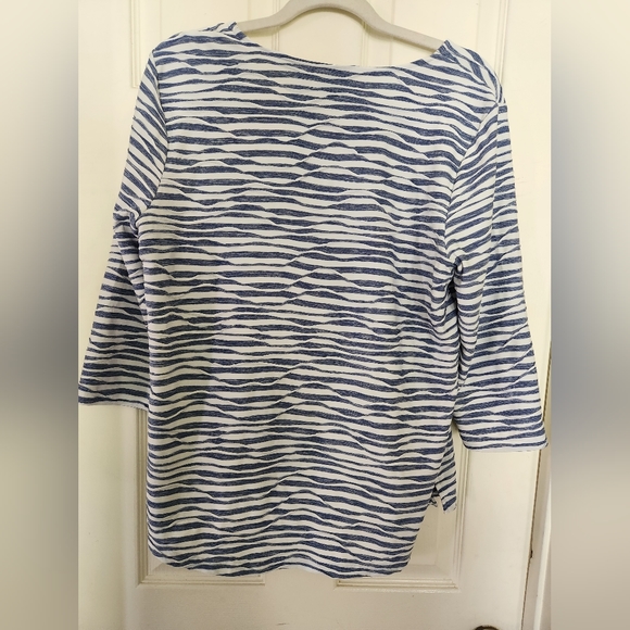 Chico's blue & White long sleeve top - Picture 2 of 8